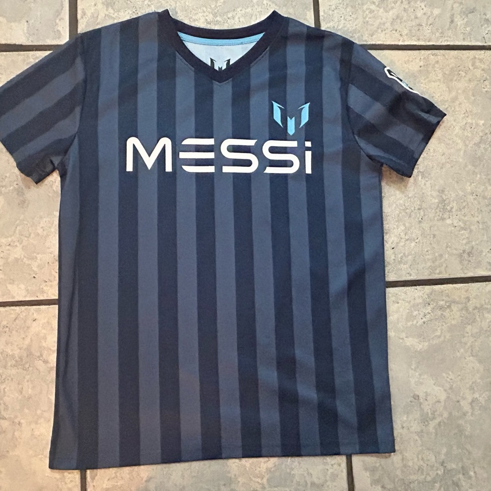 Messi Kids Striped Blue Jersey